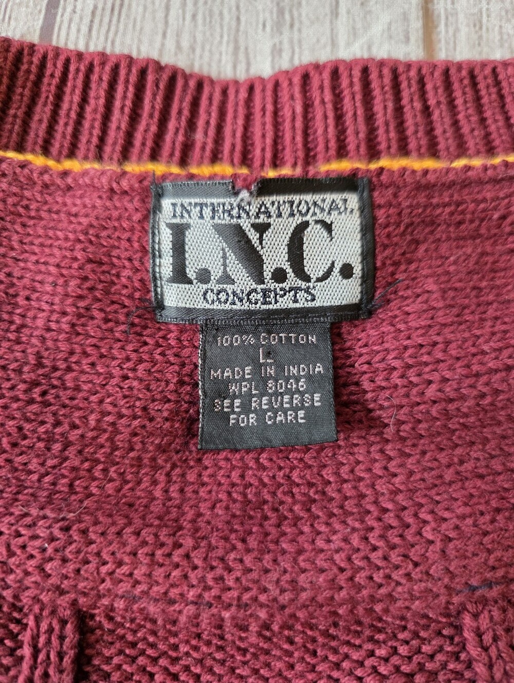 Vintage Men's Size Large International Concepts V-neck Sweater Academia Preppy - Picture 5 of 11
